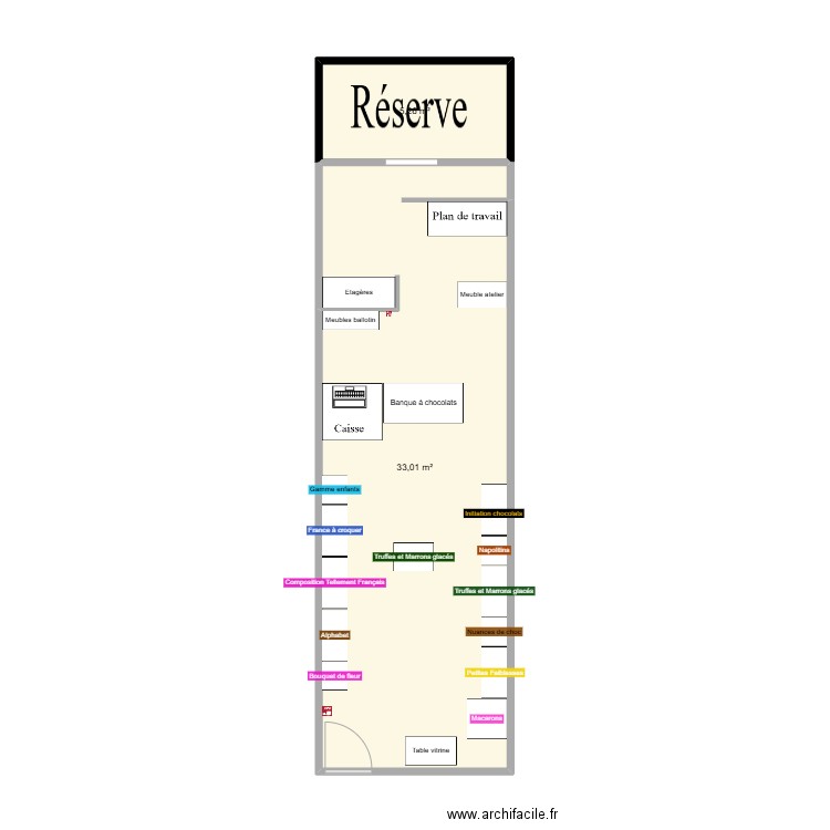 plan de deneuville. Plan de 2 pièces et 38 m2