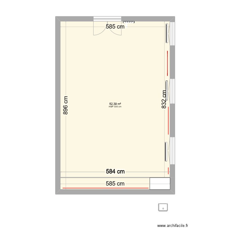 Relin galerie. Plan de 1 pièce et 52 m2