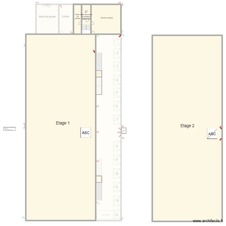 Noisy. Plan de 15 pièces et 3831 m2