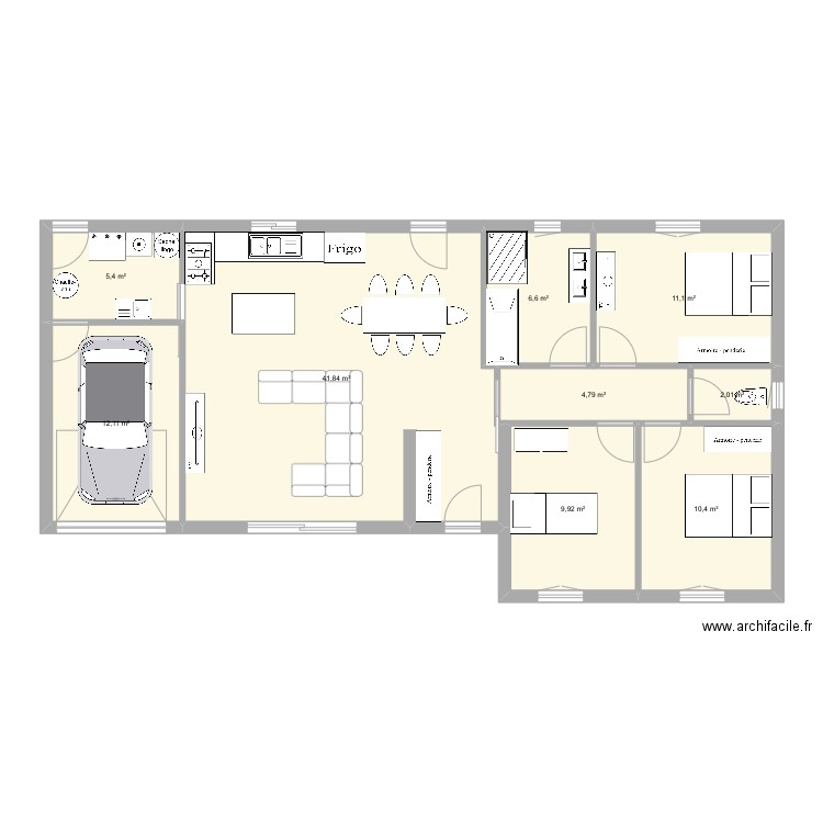 Maison 2. Plan de 9 pièces et 104 m2