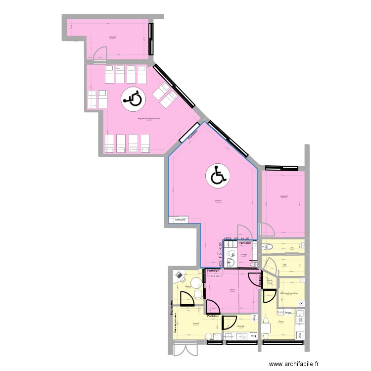 92 Nanterre 118 Salvador Projet rectif cote_jr-2. Plan de 14 pièces et 121 m2