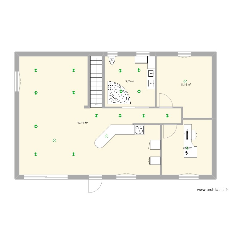 plan 2. Plan de 4 pièces et 79 m2