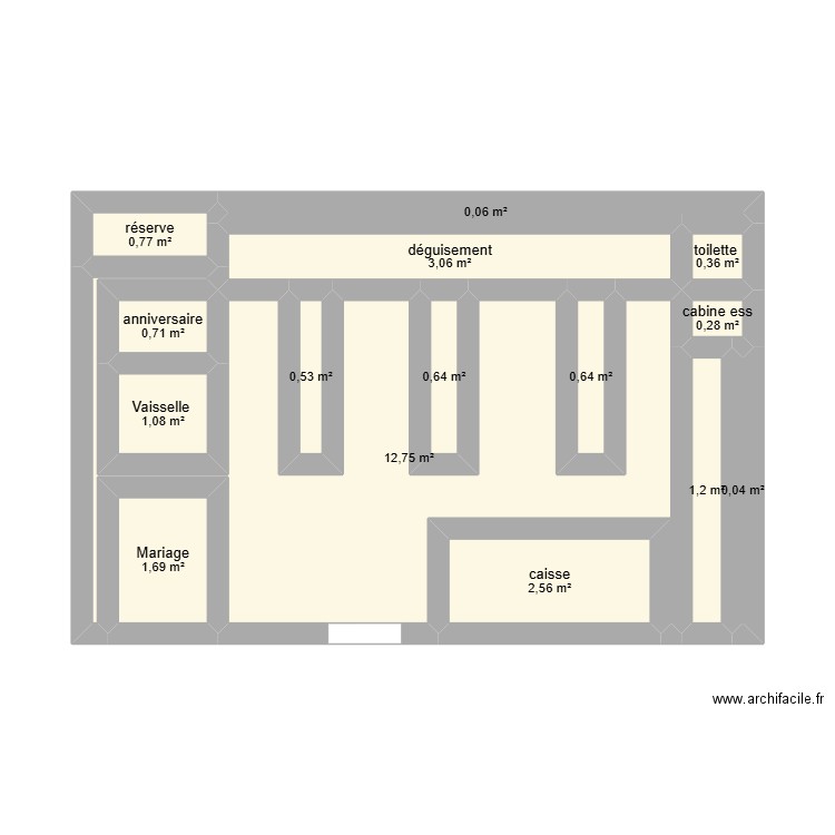 MRTIDJ. Plan de 15 pièces et 26 m2