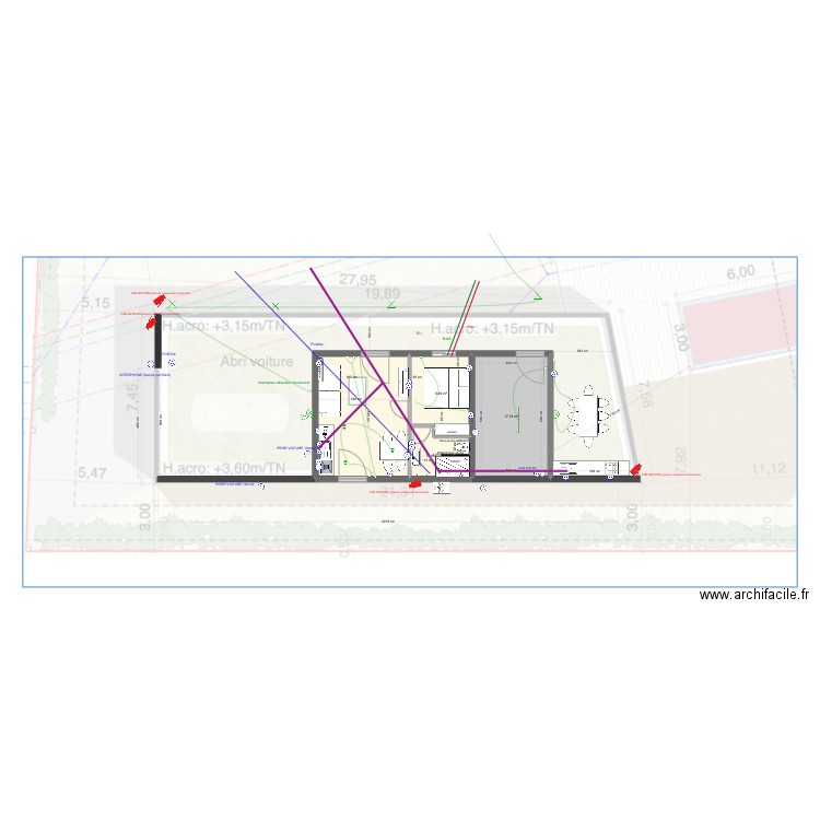 DEPENDANCE ELEC/ECL PIVOT. Plan de 4 pièces et 52 m2