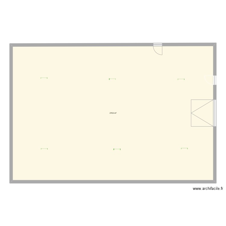 plant atelier . Plan de 1 pièce et 217 m2