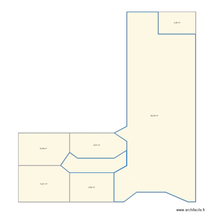 Croquis JOBKEL. Plan de 6 pièces et 139 m2