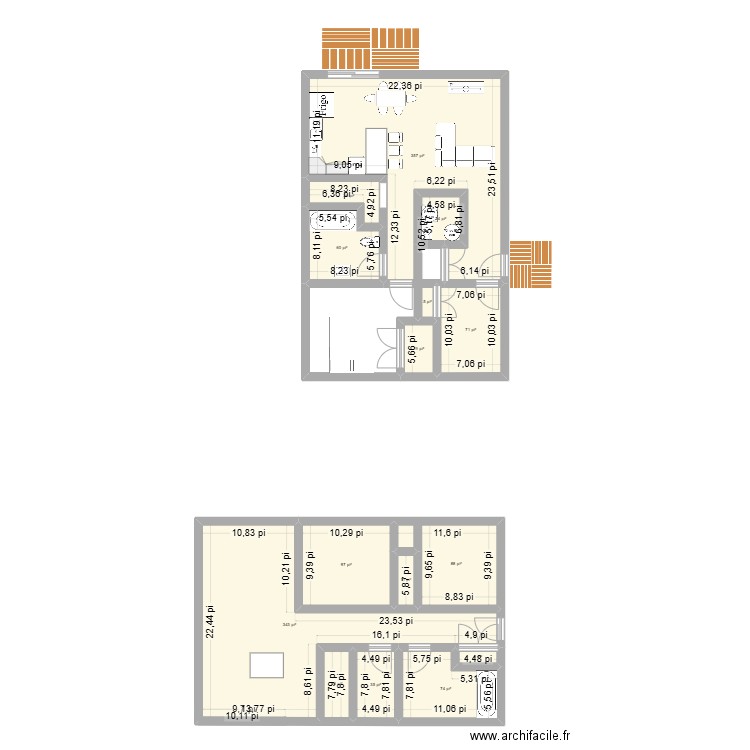 noemie. Plan de 15 pièces et 115 m2