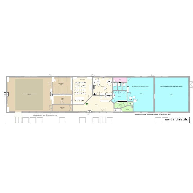 Danse maternelle 9. Plan de 17 pièces et 386 m2