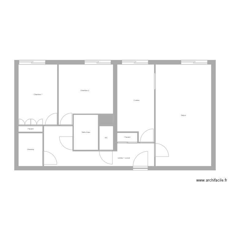 Levy. Plan de 11 pièces et 69 m2