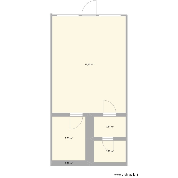 ELANCOUT. Plan de 4 pièces et 54 m2