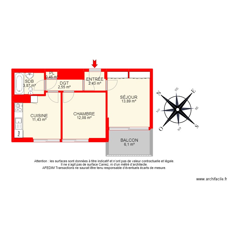 BI22138 - . Plan de 14 pièces et 74 m2