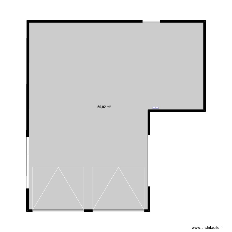 Atelier/garage. Plan de 1 pièce et 60 m2