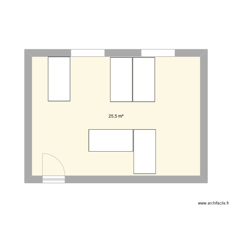 Bureau OCI. Plan de 1 pièce et 26 m2