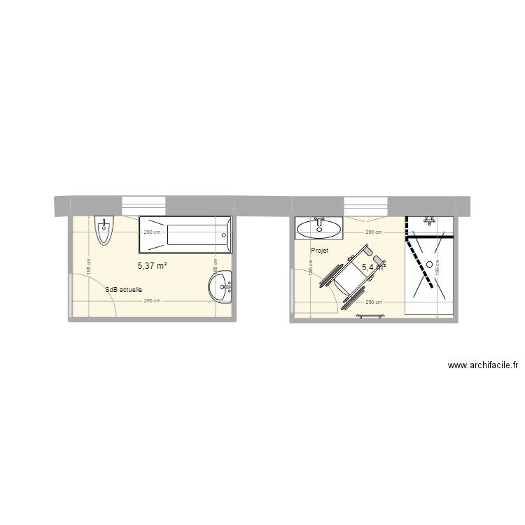 M. SBIHI. Plan de 2 pièces et 11 m2