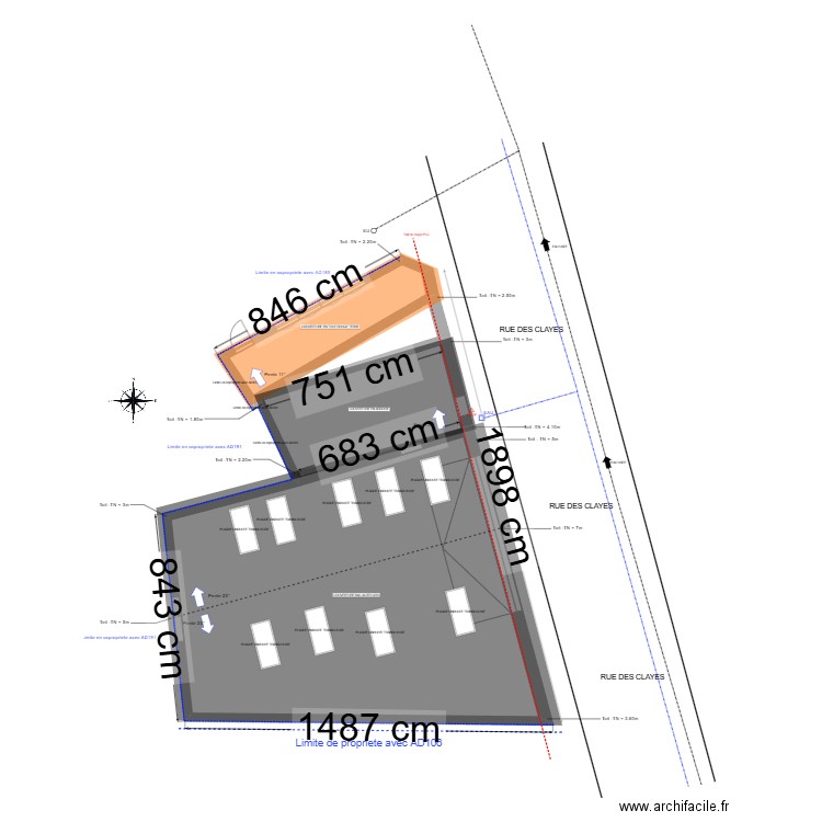 plan de masse AVANT V4. Plan de 4 pièces et 171 m2