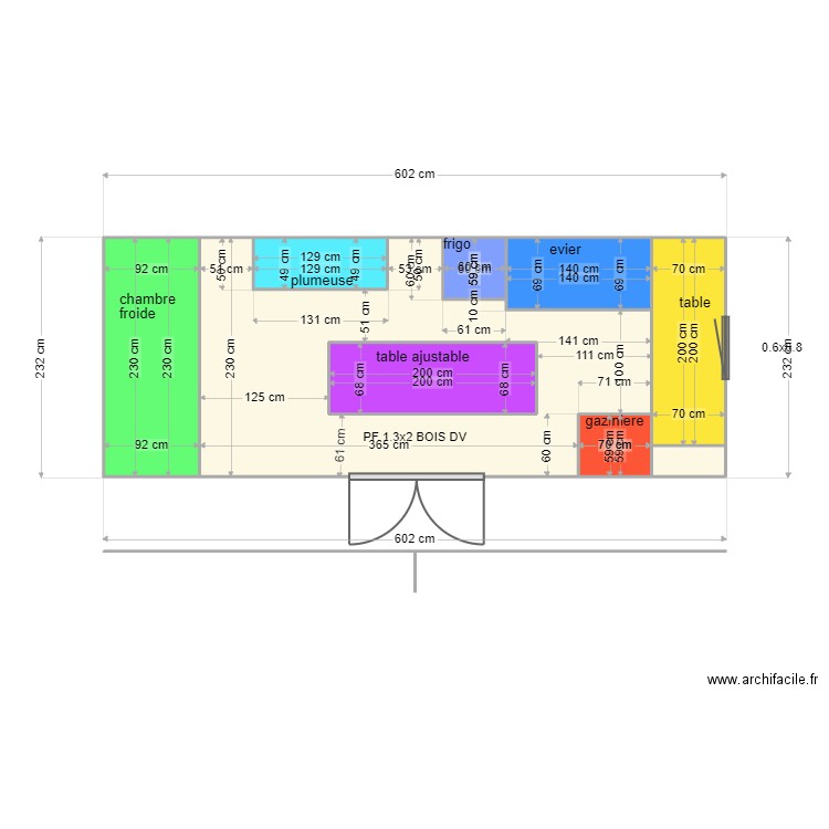 algeco. Plan de 9 pièces et 15 m2