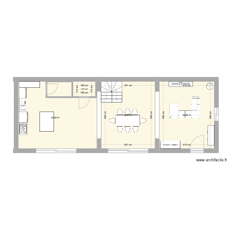 maison Bessenay. Plan de 4 pièces et 69 m2