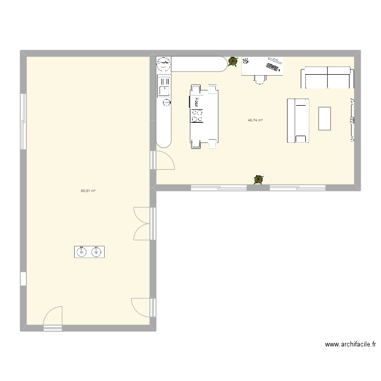 LIGUGE 22 AOUT 2024. Plan de 2 pièces et 108 m2