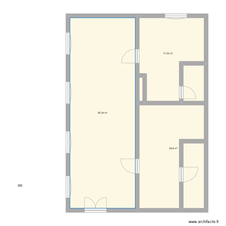 sylvie 5. Plan de 3 pièces et 96 m2