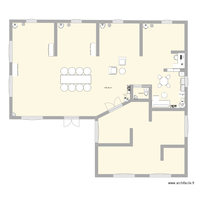 KOSTICK. Plan de 2 pièces et 174 m2