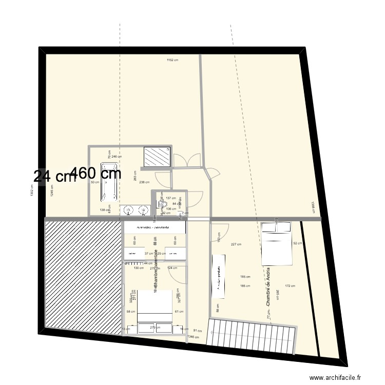 casa etage nouvelles mesures. Plan de 4 pièces et 191 m2