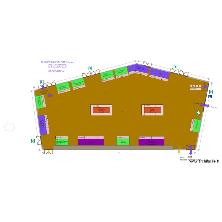 espace champagne FORUM XPLORE 20 22 Janv2025 couleurs. Plan de 1 pièce et 584 m2