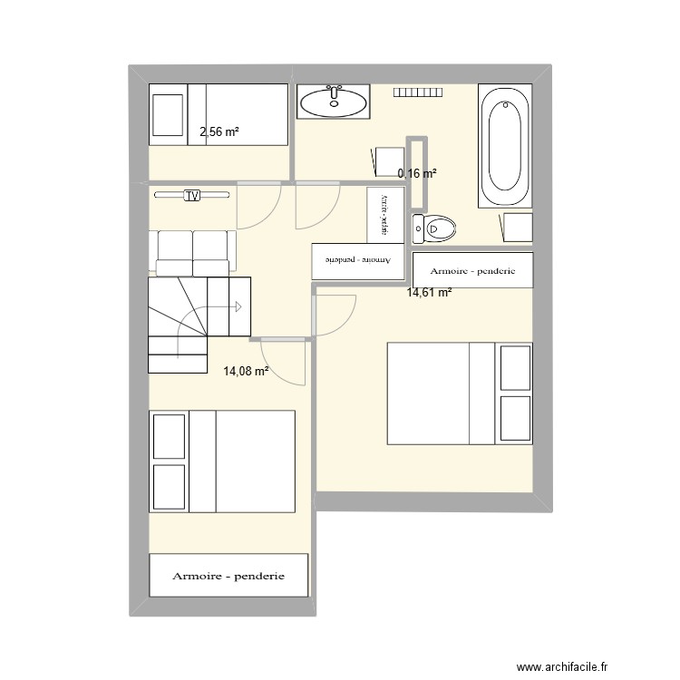 1er. Plan de 4 pièces et 31 m2