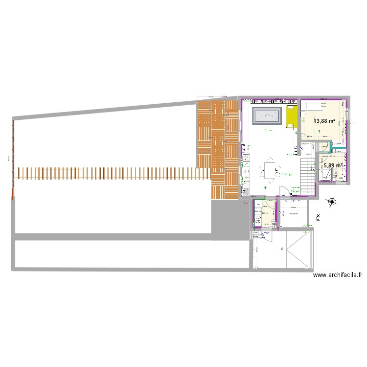 PROJET BROMBLET MANCHOT revu CB. Plan de 12 pièces et 99 m2