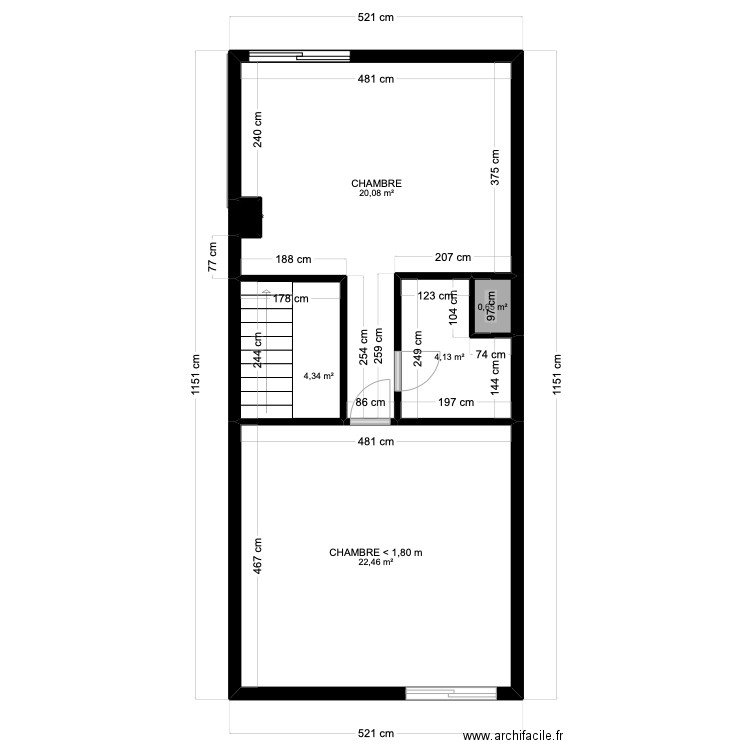 HARLET CAROLINE. Plan de 12 pièces et 96 m2