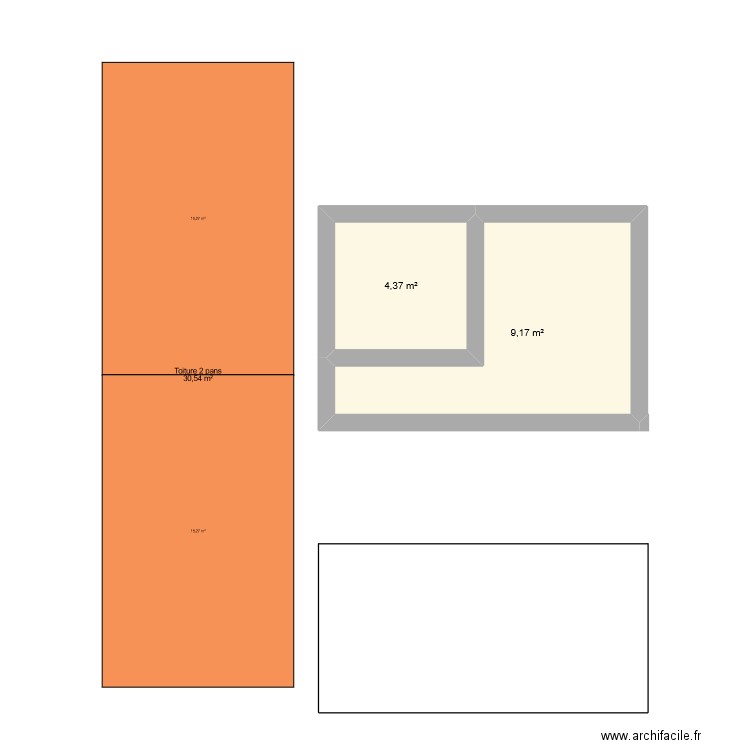 garage. Plan de 2 pièces et 14 m2