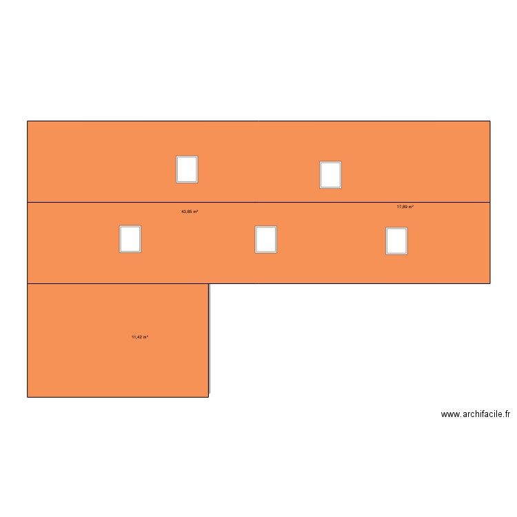 t6oit. Plan de 3 pièces et 73 m2