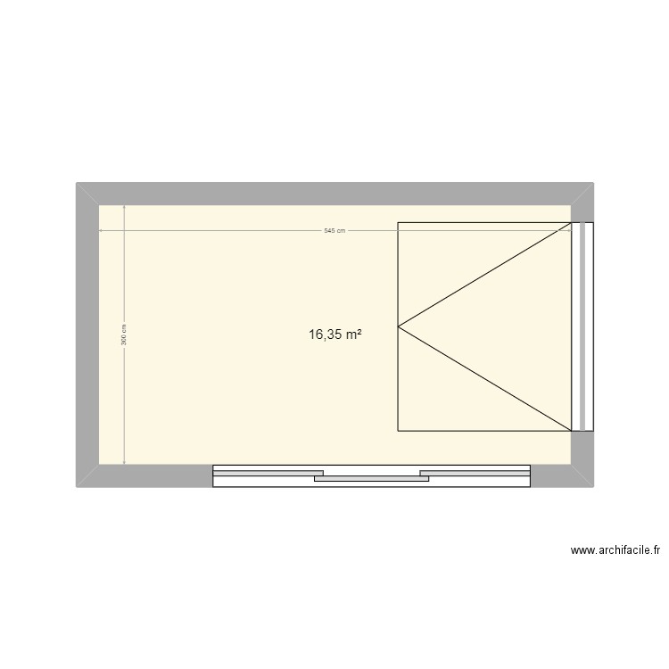 Atelier Brut. Plan de 1 pièce et 16 m2