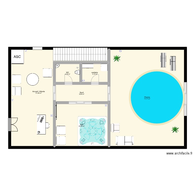 Thalasso . Plan de 6 pièces et 173 m2