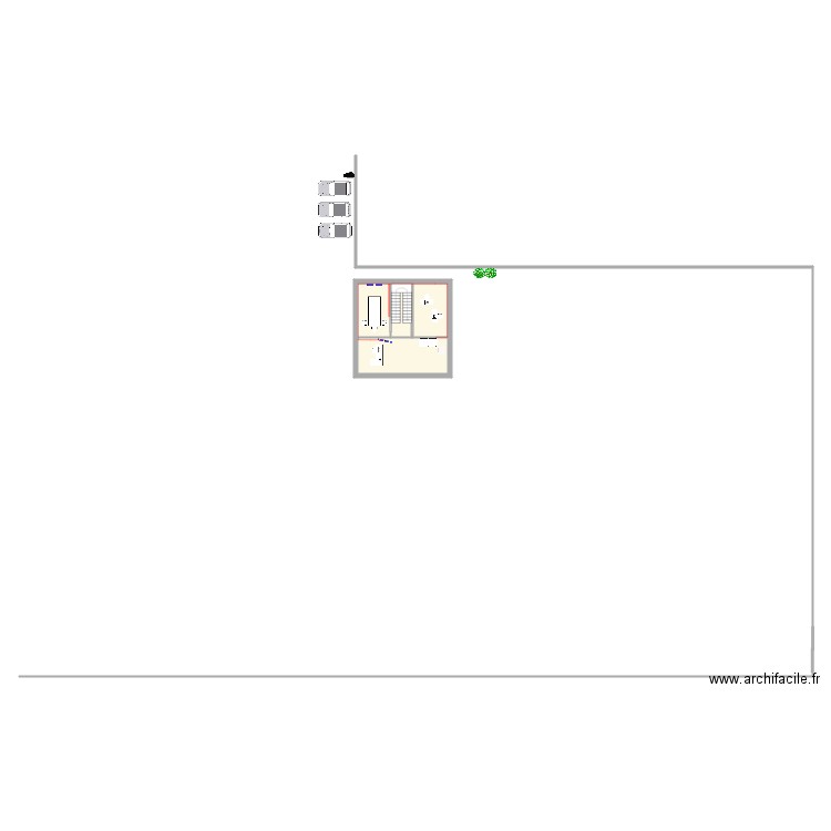 niveau1. Plan de 4 pièces et 22 m2