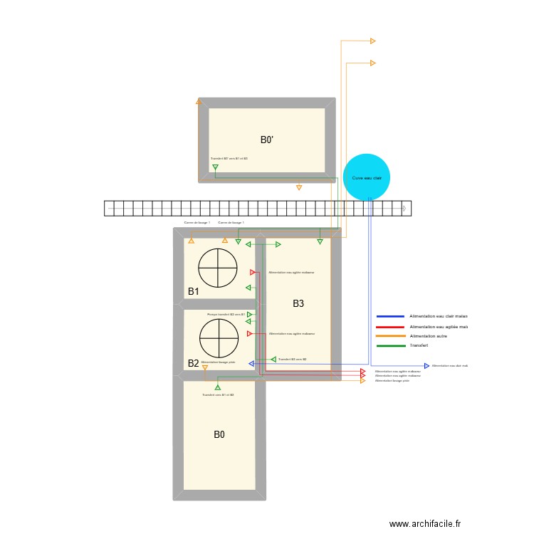 Plan bassin Pavillons sous Bois II. Plan de 5 pièces et 23 m2