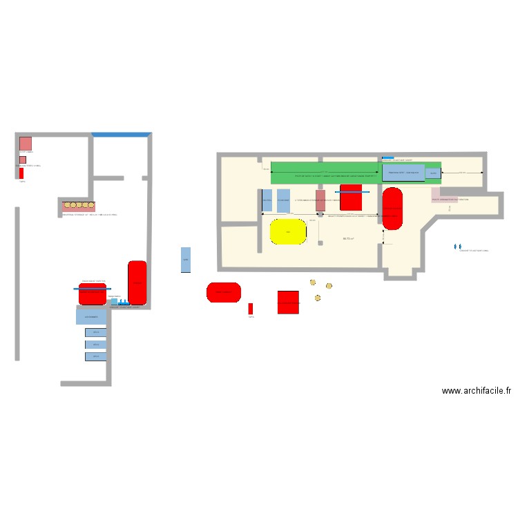 Idée - 3. Plan de 1 pièce et 87 m2