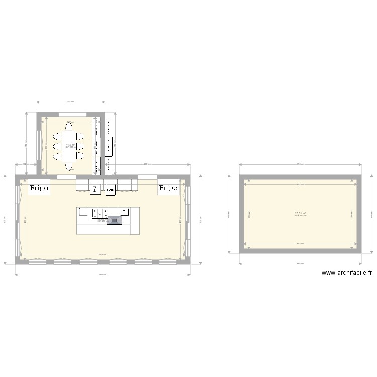 Veranda 180224. Plan de 3 pièces et 80 m2