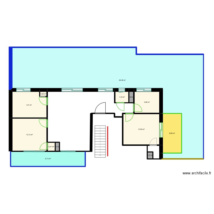 PAU642. Plan de 13 pièces et 137 m2