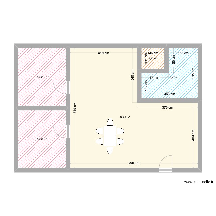 option 2. Plan de 5 pièces et 79 m2