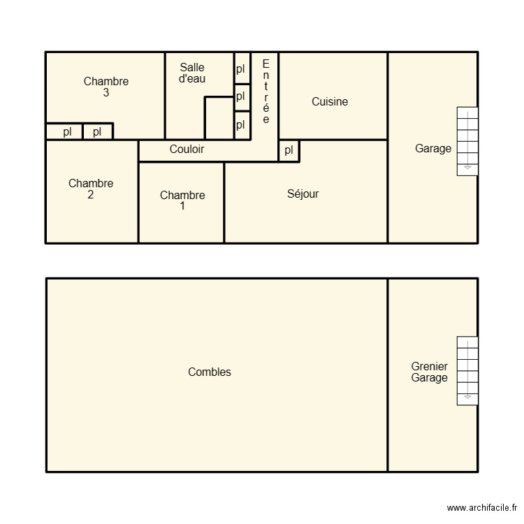 LANDUDEC LESAUX. Plan de 17 pièces et 78 m2