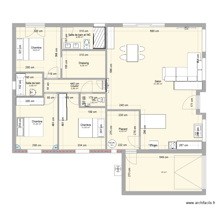 MAISON MOIRAX 4. Plan de 11 pièces et 127 m2