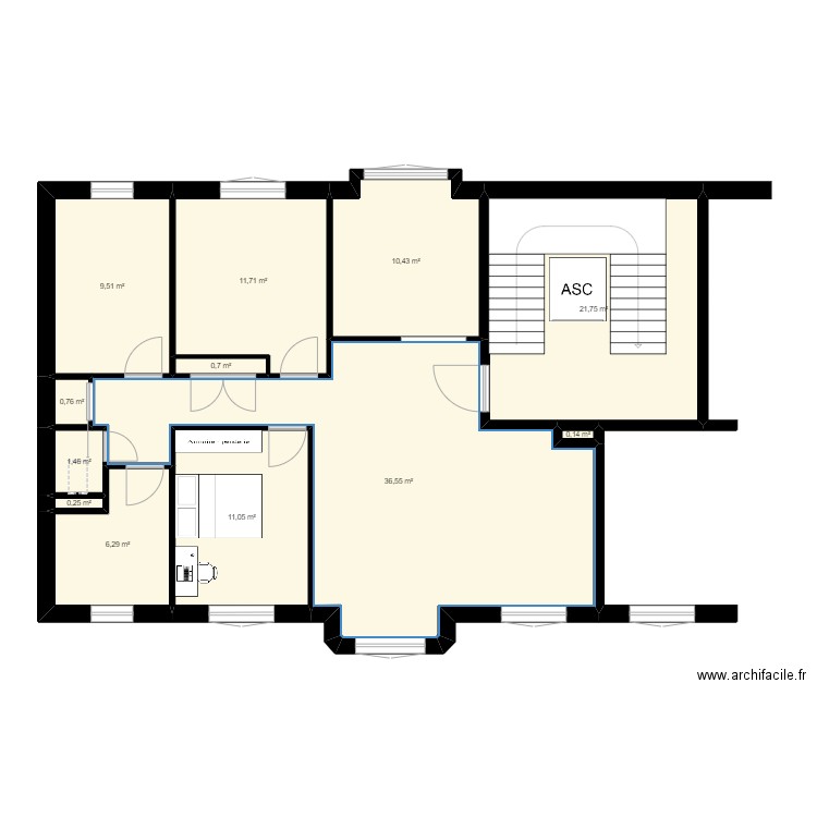 Dorian BESSON. Plan de 12 pièces et 111 m2