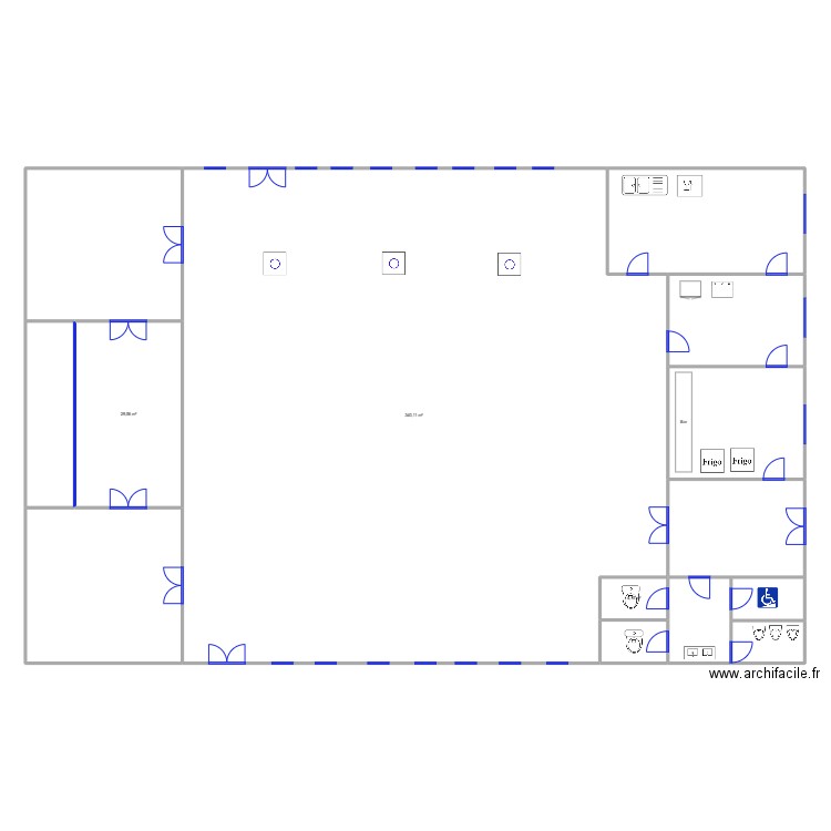 Salle guines echelle. Plan de 14 pièces et 571 m2