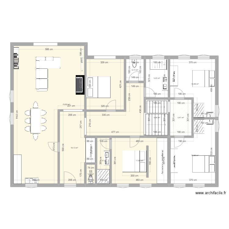 MaisonGrenadeRDC_Mod2. Plan de 11 pièces et 168 m2