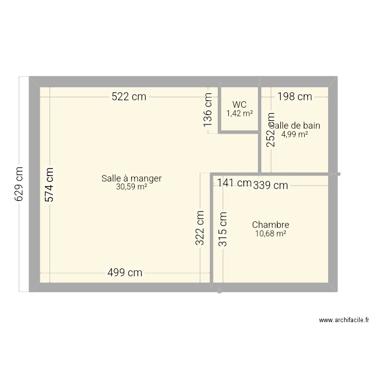 Dylan. Plan de 4 pièces et 48 m2