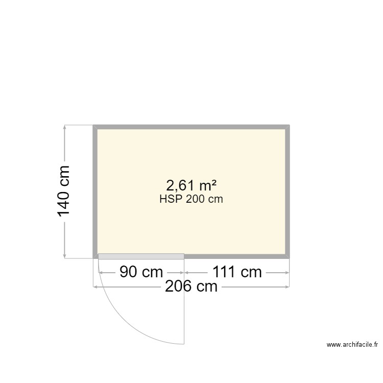 Toilettes sèches. Plan de 1 pièce et 3 m2