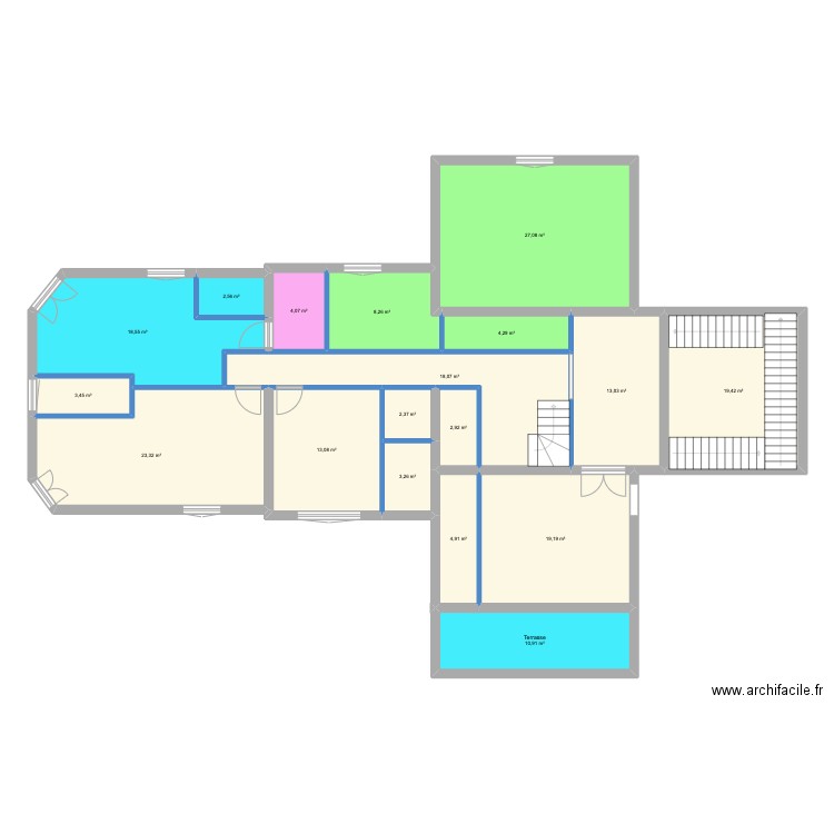 CASTEJA r+1 pro. Plan de 18 pièces et 199 m2