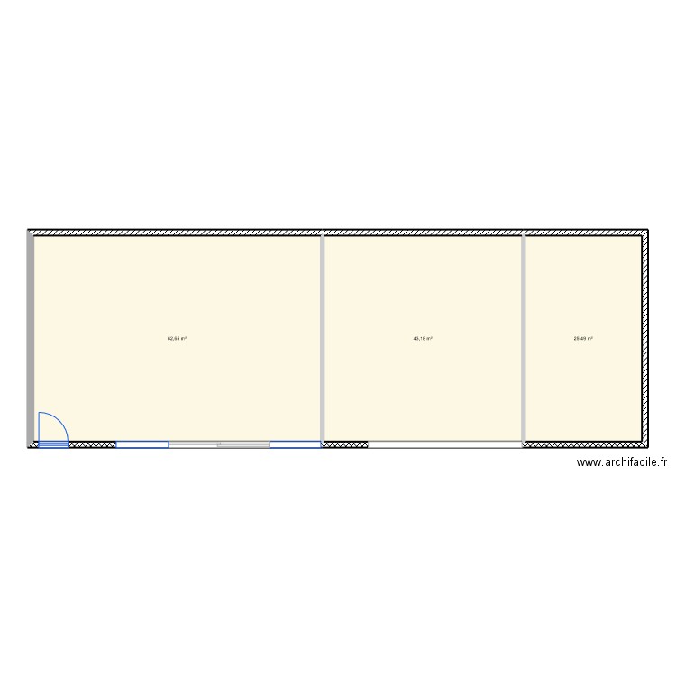 Maison Quessoy. Plan de 3 pièces et 131 m2