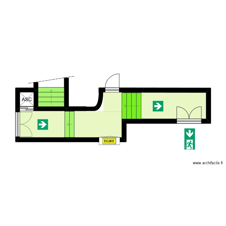 blancarde. Plan de 1 pièce et 1 m2