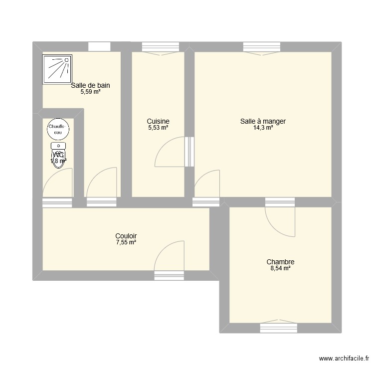 le bourget. Plan de 6 pièces et 43 m2